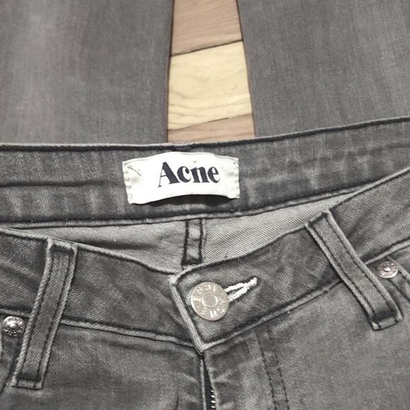 Acne Kex Nightster Low Rise Grey Denim US 30 - Picture 7 of 8